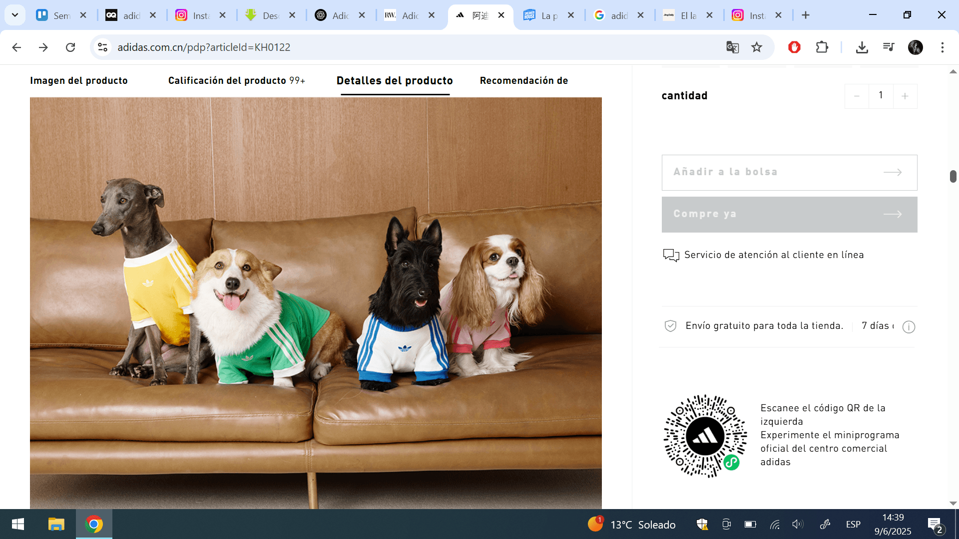 La primera colección de Adidas para mascotas
