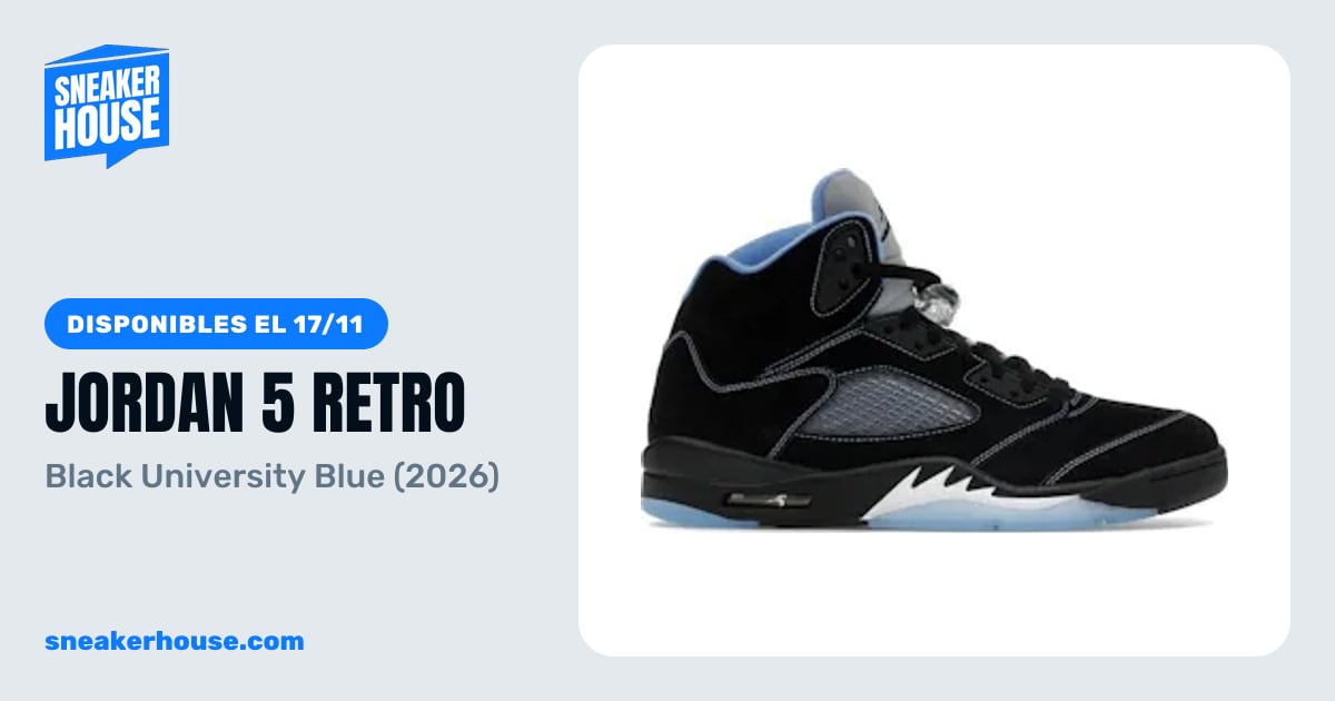 Jordan 5 Retro - Black University Blue (2026) | SneakerHouse