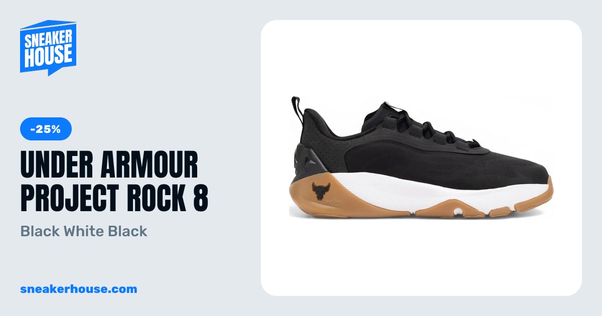Under Armour Project Rock 8 - Black White Black | SneakerHouse